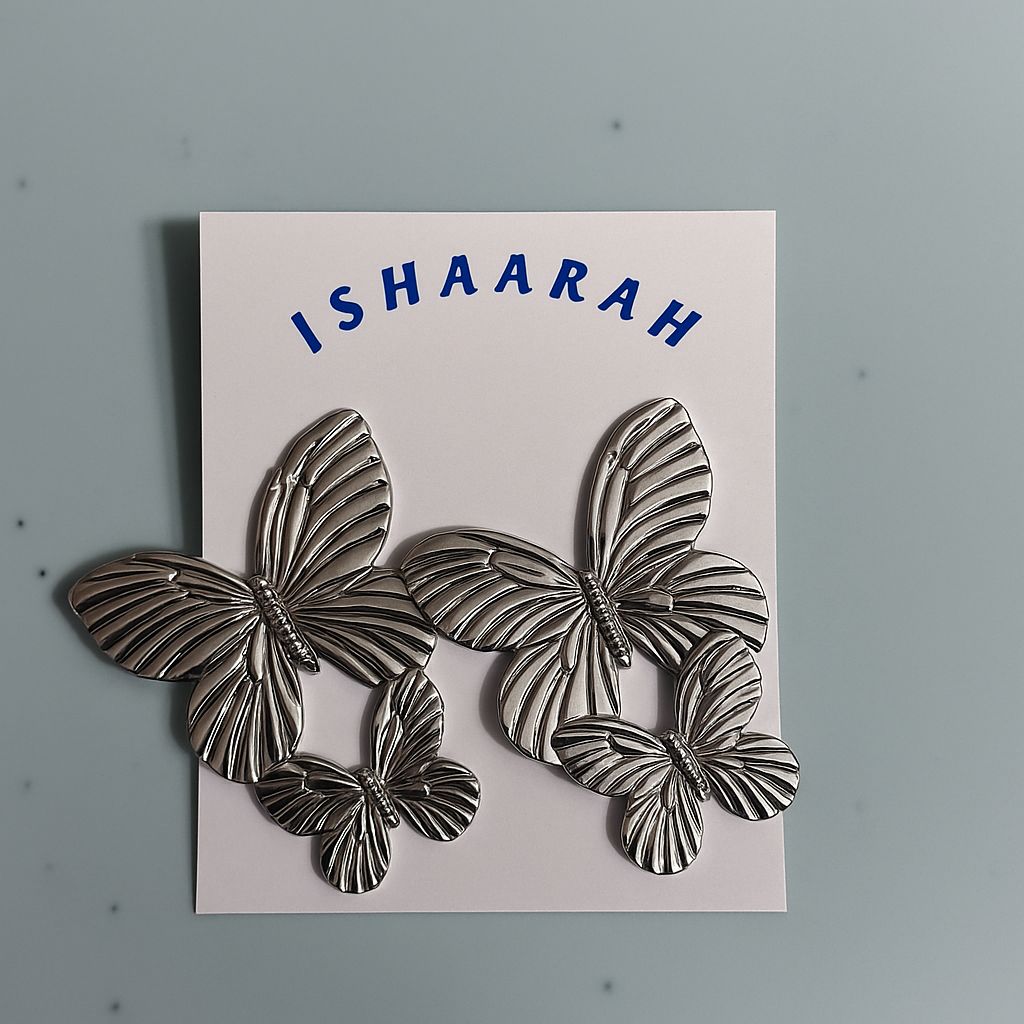Silver Flutter Duo Earrings