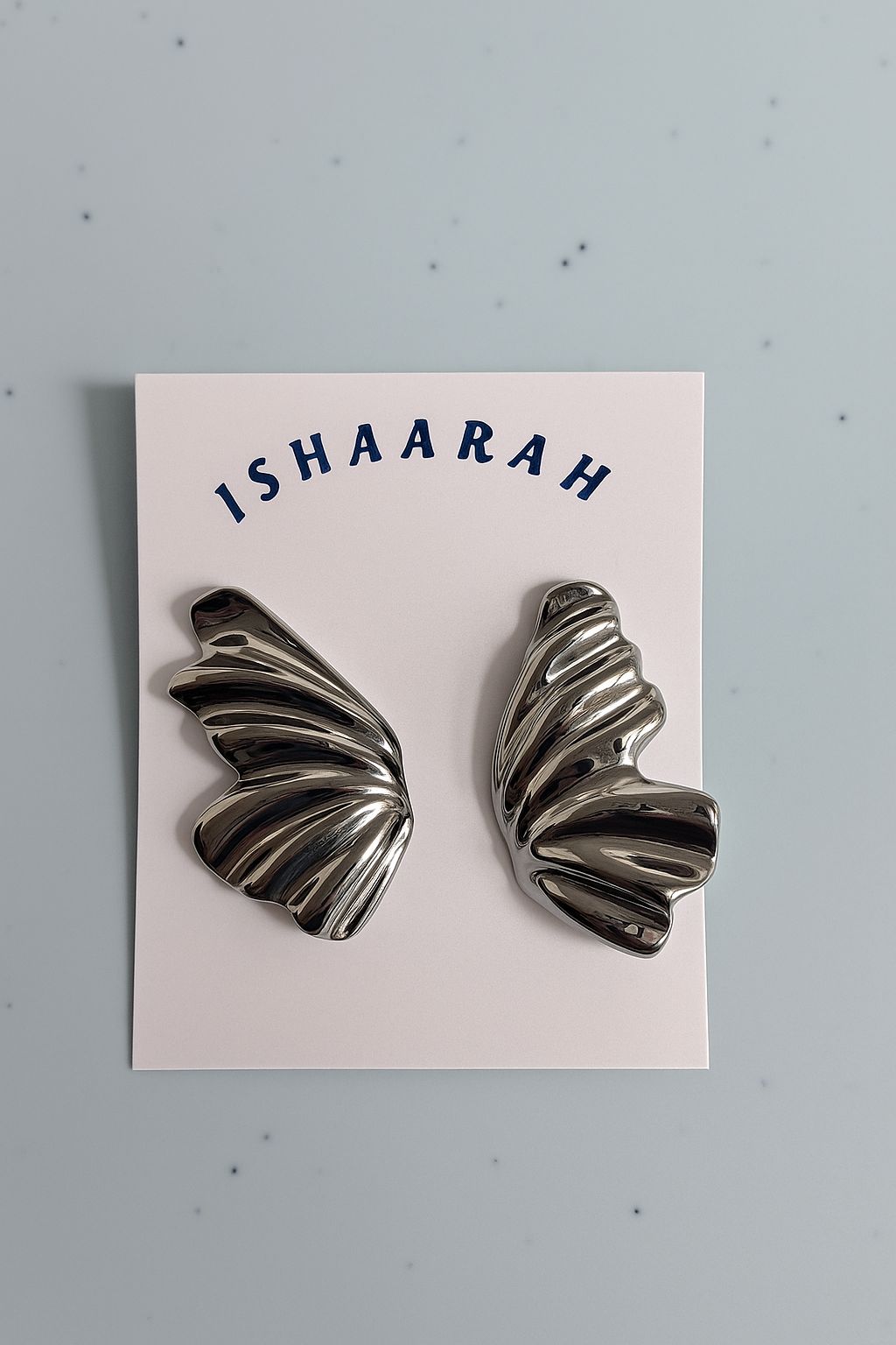 Silver Ripple Wing Studs
