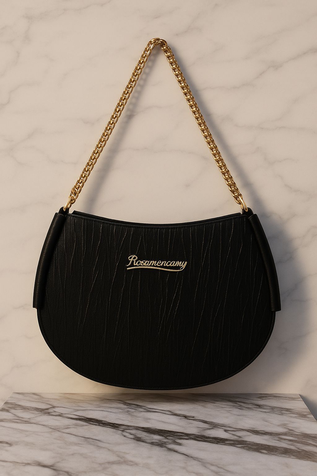 Black Luxe Chain Shoulder Bag